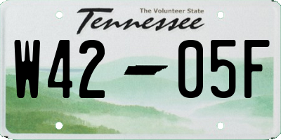 TN license plate W4205F