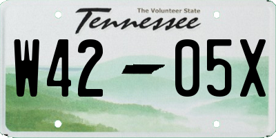 TN license plate W4205X
