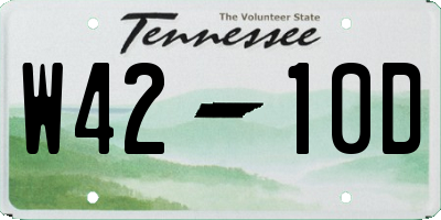 TN license plate W4210D