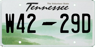 TN license plate W4229D