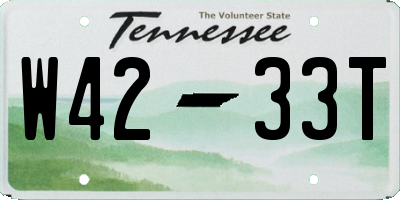 TN license plate W4233T