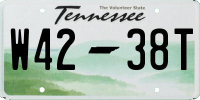 TN license plate W4238T