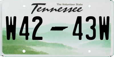 TN license plate W4243W