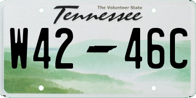 TN license plate W4246C