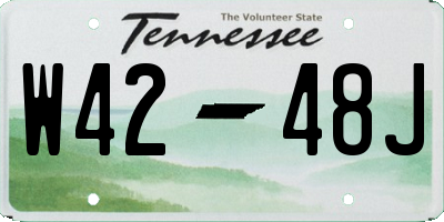TN license plate W4248J