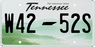 TN license plate W4252S