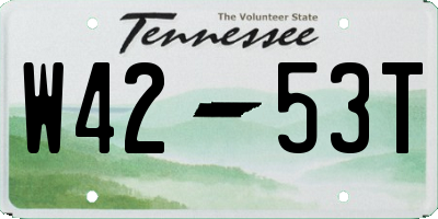 TN license plate W4253T