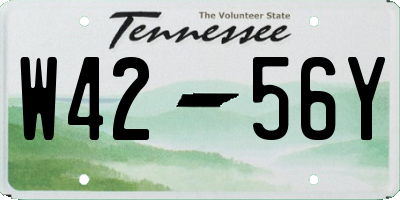 TN license plate W4256Y
