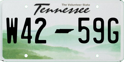 TN license plate W4259G