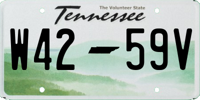 TN license plate W4259V