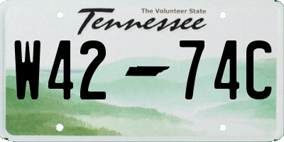 TN license plate W4274C
