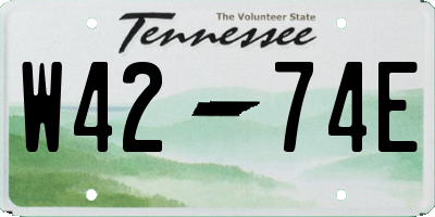 TN license plate W4274E