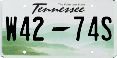 TN license plate W4274S
