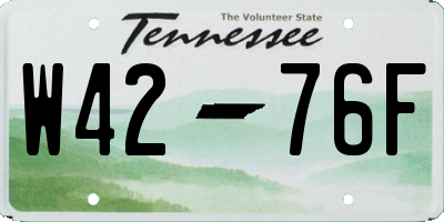 TN license plate W4276F