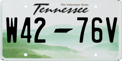TN license plate W4276V