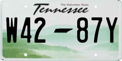 TN license plate W4287Y