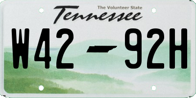 TN license plate W4292H