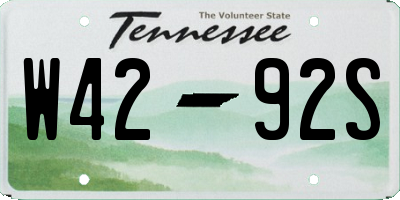 TN license plate W4292S