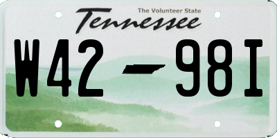 TN license plate W4298I