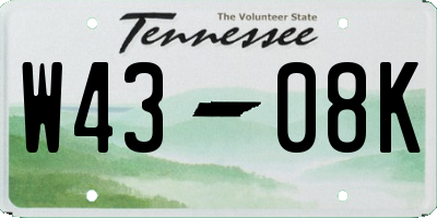 TN license plate W4308K