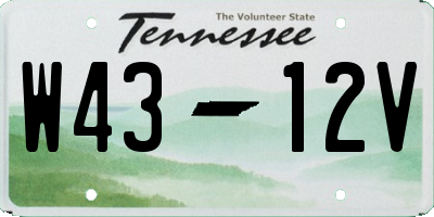 TN license plate W4312V