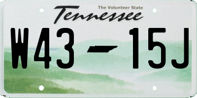 TN license plate W4315J