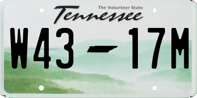 TN license plate W4317M