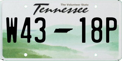 TN license plate W4318P