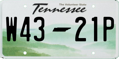 TN license plate W4321P