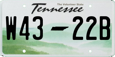 TN license plate W4322B