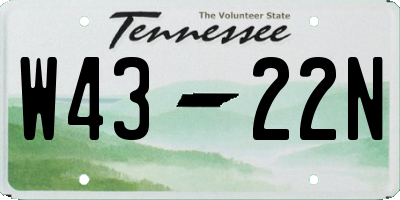 TN license plate W4322N