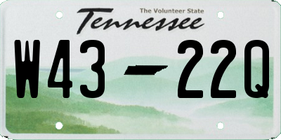 TN license plate W4322Q