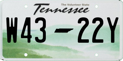 TN license plate W4322Y
