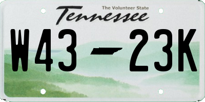 TN license plate W4323K