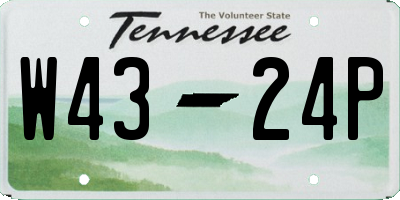 TN license plate W4324P