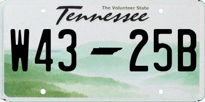 TN license plate W4325B