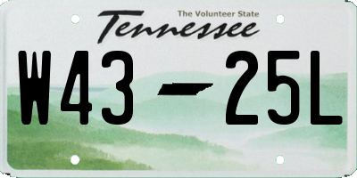TN license plate W4325L