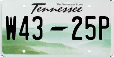 TN license plate W4325P