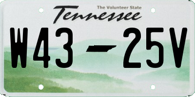 TN license plate W4325V