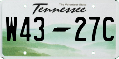 TN license plate W4327C
