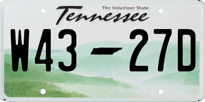 TN license plate W4327D