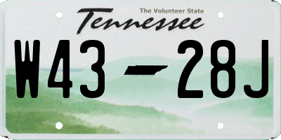 TN license plate W4328J