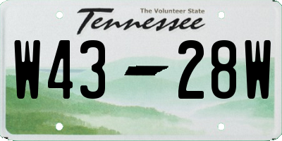 TN license plate W4328W