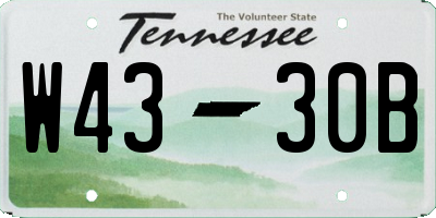 TN license plate W4330B