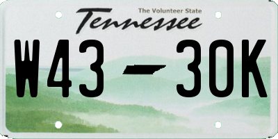 TN license plate W4330K
