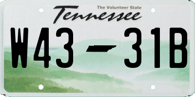 TN license plate W4331B