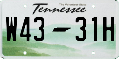 TN license plate W4331H