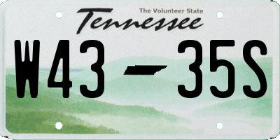 TN license plate W4335S