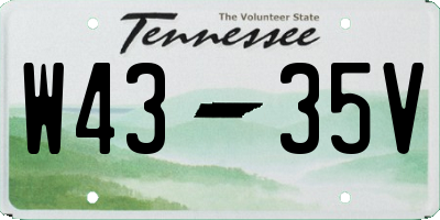 TN license plate W4335V