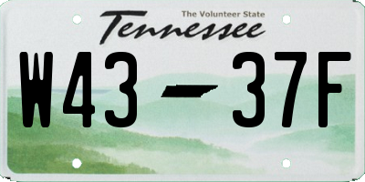 TN license plate W4337F